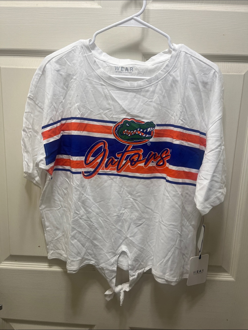 WEAR White Gators Tie-Front Crop Top XXL